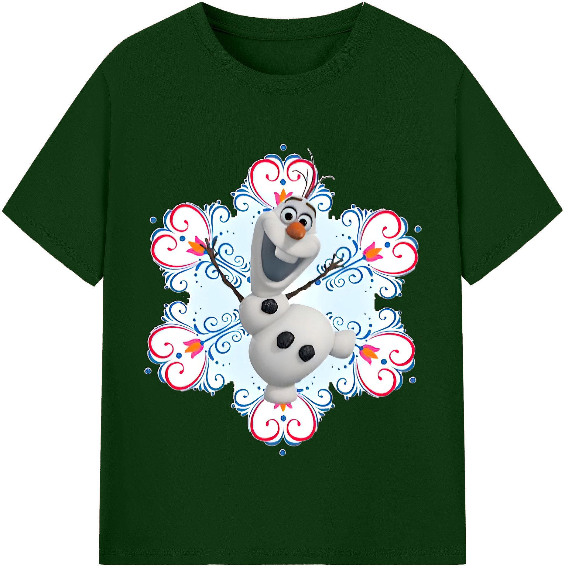（画像用） アナと雪の女王 アンナ エルサ Frozen Anna Elsa 綿100％半袖Tシャツ（フロントプリント）